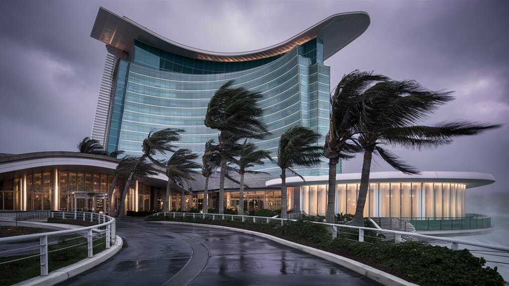 casino swept by strong winds