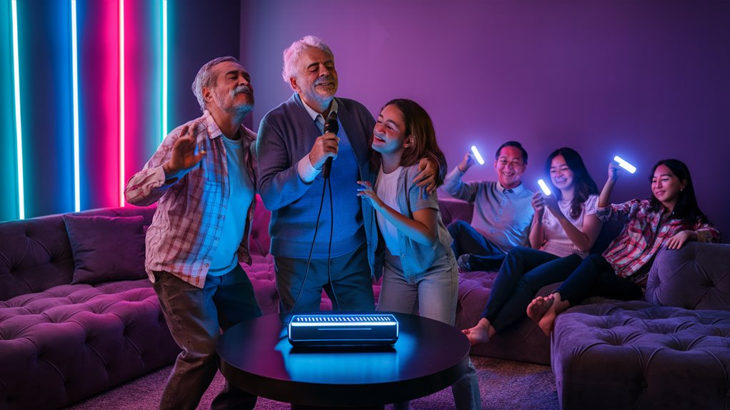 family singing fun together