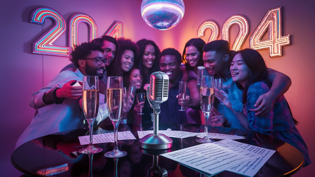 new year party singing songs