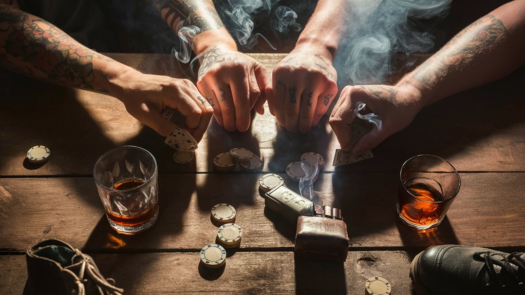 poker game with smoke