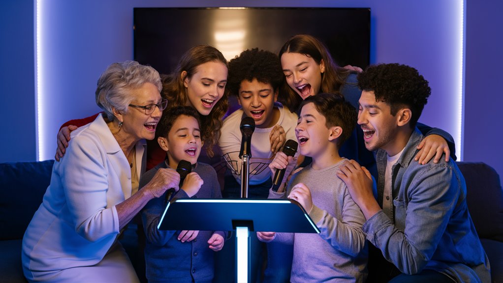 relatives singing together musically