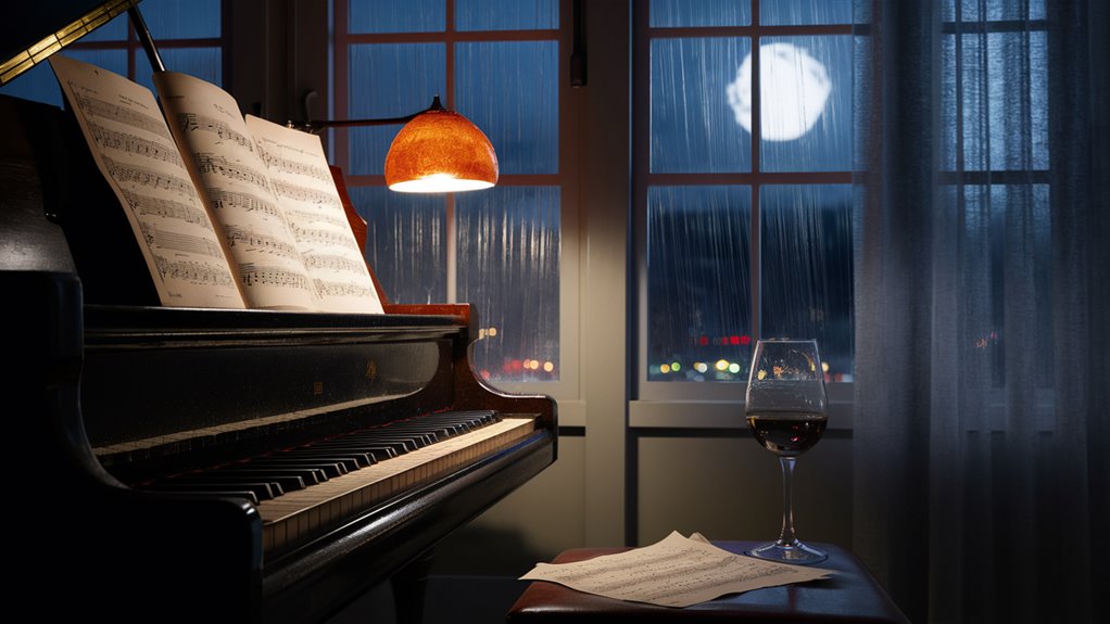 sad singing with piano